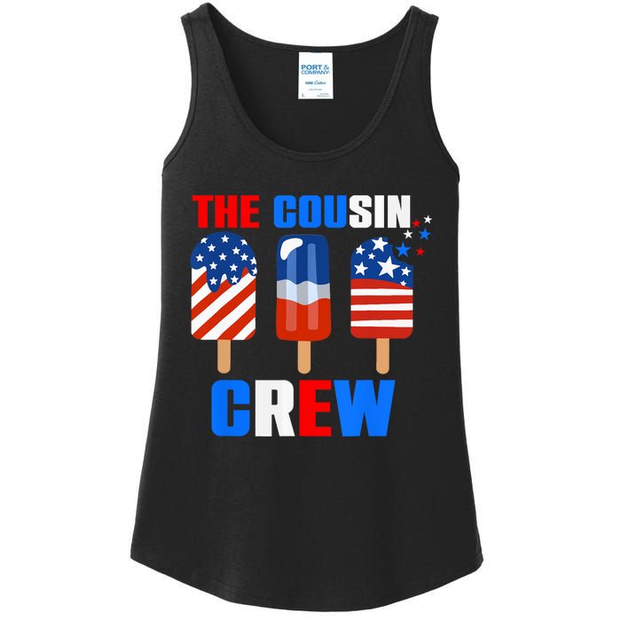 The Cousin Crew 4th Of July Us Flag Popsicle Ladies Essential Tank