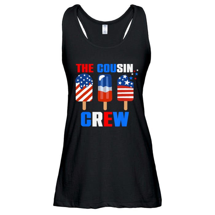 The Cousin Crew 4th Of July Us Flag Popsicle Ladies Essential Flowy Tank