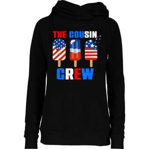 The Cousin Crew 4th Of July Us Flag Popsicle Womens Funnel Neck Pullover Hood