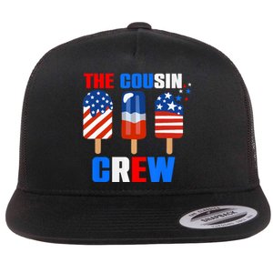 The Cousin Crew 4th Of July Us Flag Popsicle Flat Bill Trucker Hat