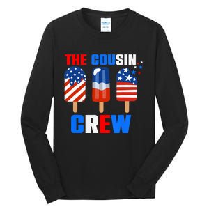 The Cousin Crew 4th Of July Us Flag Popsicle Tall Long Sleeve T-Shirt