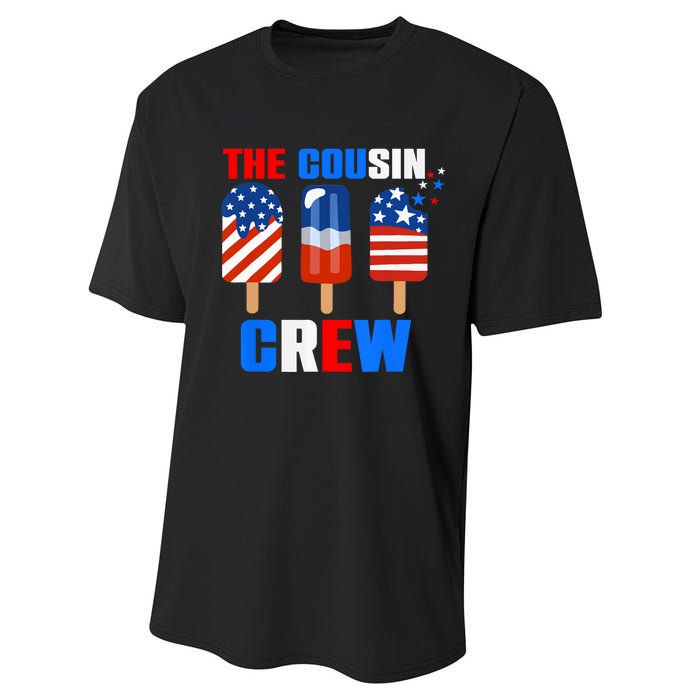 The Cousin Crew 4th Of July Us Flag Popsicle Performance Sprint T-Shirt