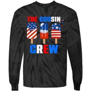 The Cousin Crew 4th Of July Us Flag Popsicle Tie-Dye Long Sleeve Shirt