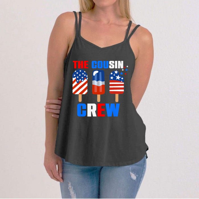 The Cousin Crew 4th Of July Us Flag Popsicle Women's Strappy Tank