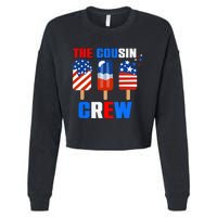 The Cousin Crew 4th Of July Us Flag Popsicle Cropped Pullover Crew