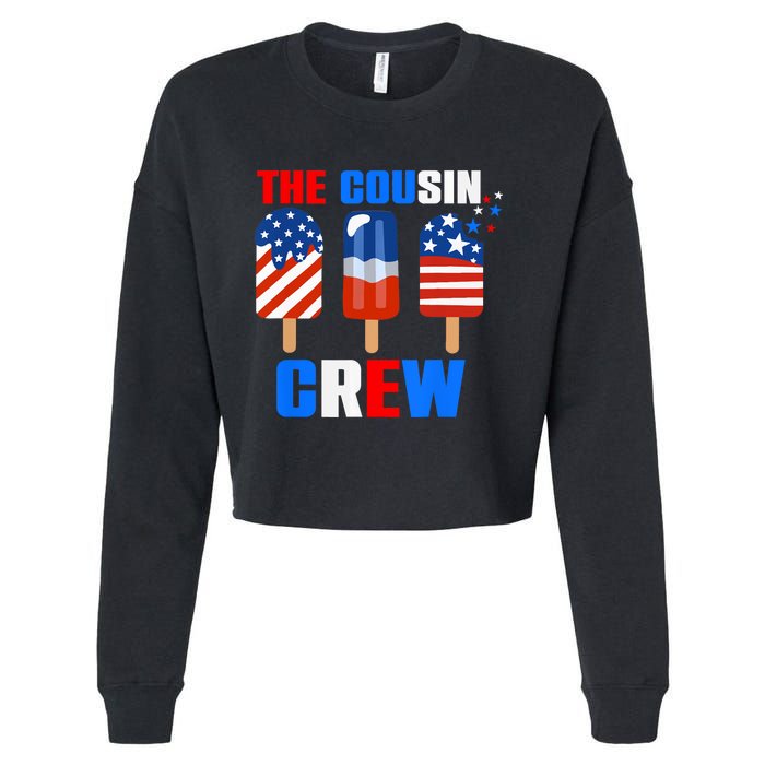 The Cousin Crew 4th Of July Us Flag Popsicle Cropped Pullover Crew