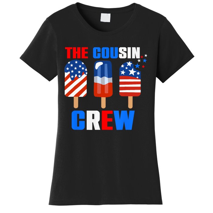 The Cousin Crew 4th Of July Us Flag Popsicle Women's T-Shirt