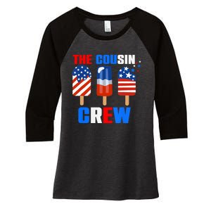 The Cousin Crew 4th Of July Us Flag Popsicle Women's Tri-Blend 3/4-Sleeve Raglan Shirt