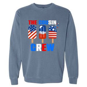 The Cousin Crew 4th Of July Us Flag Popsicle Garment-Dyed Sweatshirt