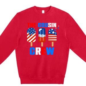 The Cousin Crew 4th Of July Us Flag Popsicle Premium Crewneck Sweatshirt