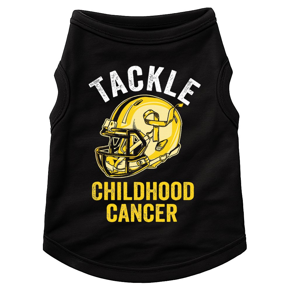 Tackle Childhood Cancer Awareness Football Gold Ribbon Doggie Tank