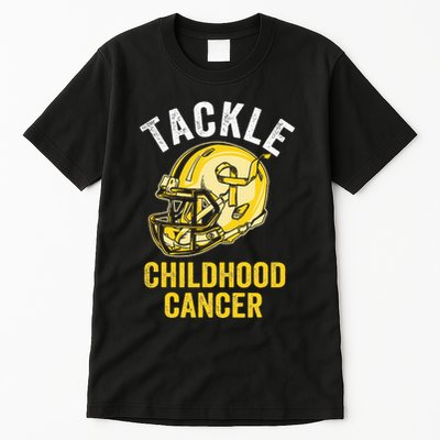 Tackle Childhood Cancer Awareness Football Gold Ribbon Tall T-Shirt