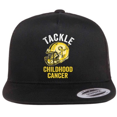 Tackle Childhood Cancer Awareness Football Gold Ribbon Flatbill Hat
