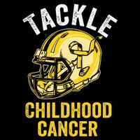 Tackle Childhood Cancer Awareness Football Gold Ribbon Flat Bill Trucker Hat