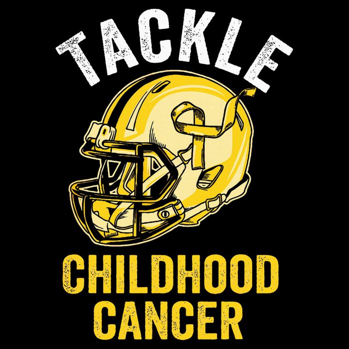 Tackle Childhood Cancer Awareness Football Gold Ribbon Flat Bill Trucker Hat