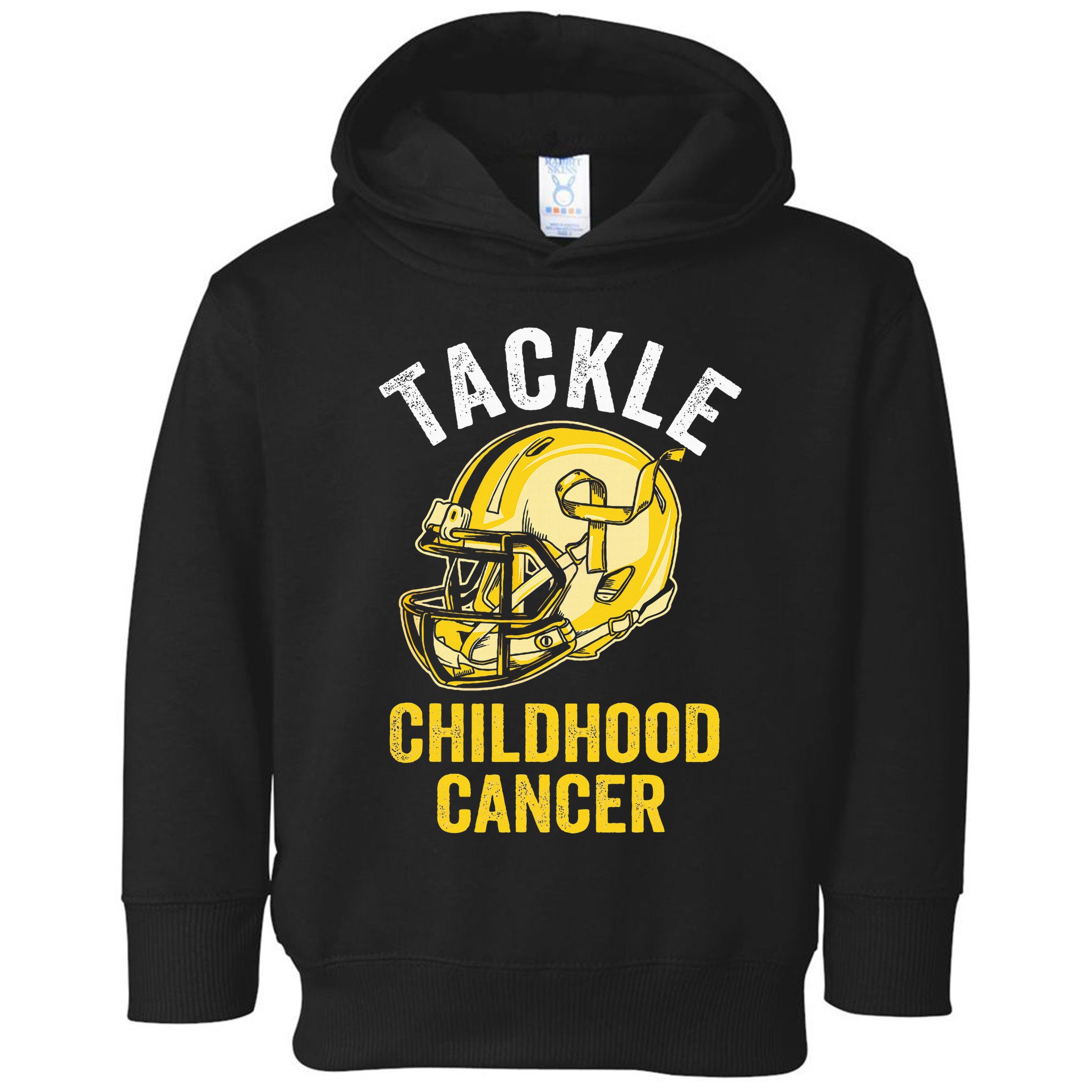 Tackle Childhood Cancer Awareness Football Gold Ribbon Toddler Hoodie