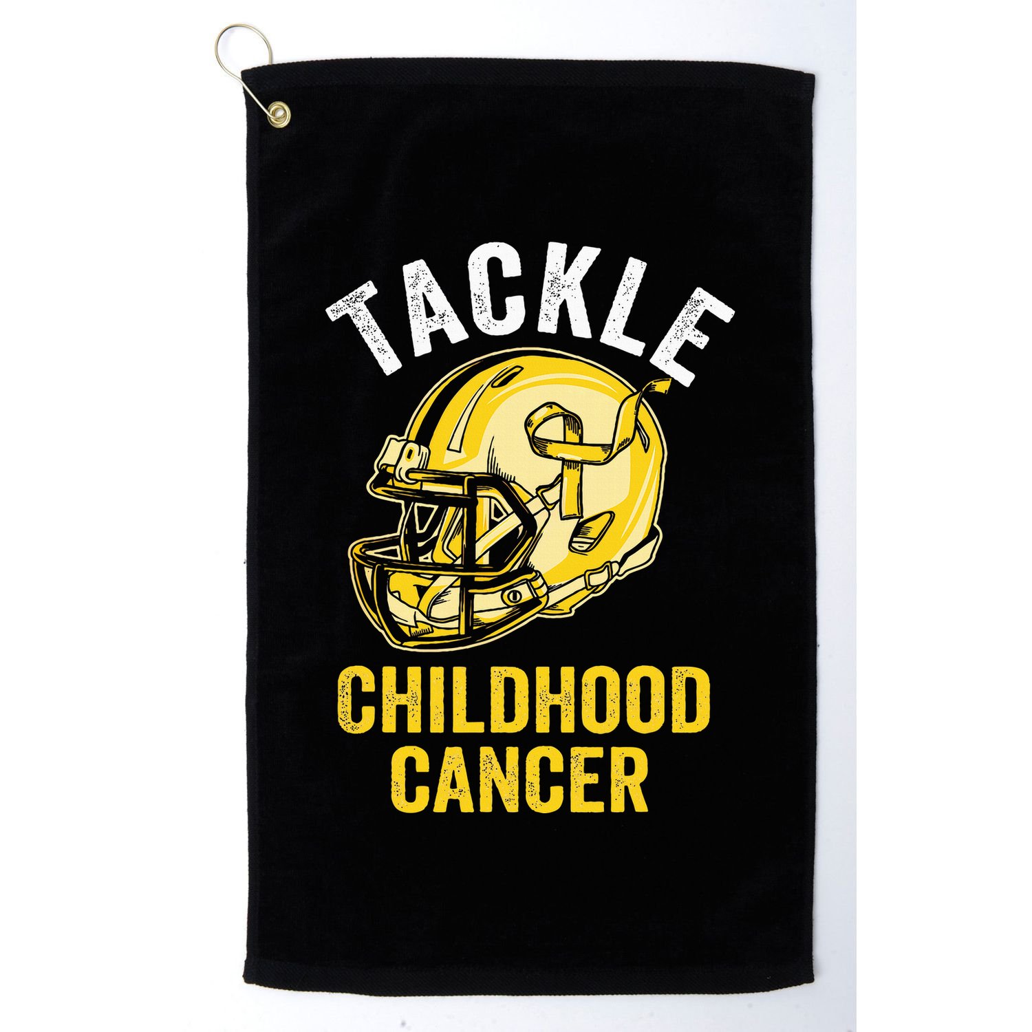 Tackle Childhood Cancer Awareness Football Gold Ribbon Golf Towel