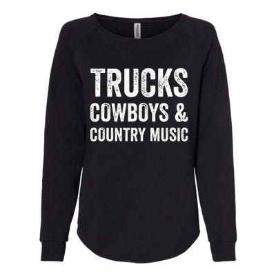 Trucks Cow & Country Music Funny Fitness Gym Workout Womens California Wash Sweatshirt