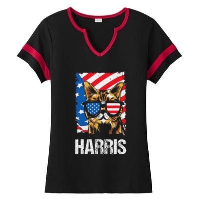 This Childless Cat Lady Is Voting Kamala Harris 2024 Ladies Halftime Notch Neck Tee