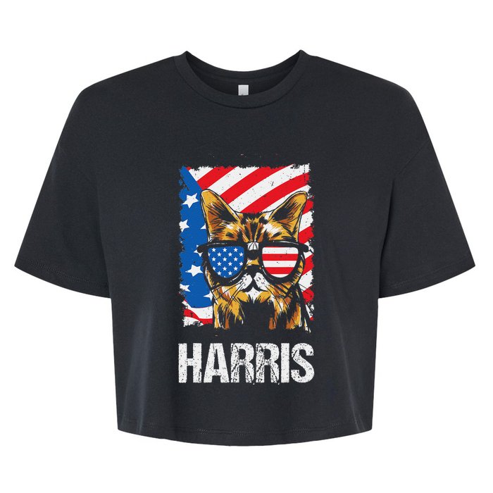 This Childless Cat Lady Is Voting Kamala Harris 2024 Bella+Canvas Jersey Crop Tee