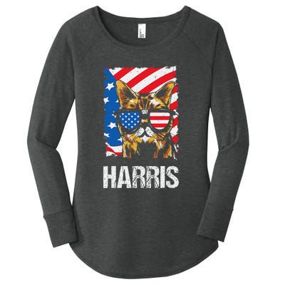 This Childless Cat Lady Is Voting Kamala Harris 2024 Women's Perfect Tri Tunic Long Sleeve Shirt