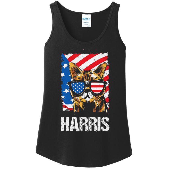 This Childless Cat Lady Is Voting Kamala Harris 2024 Ladies Essential Tank