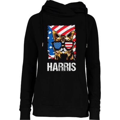 This Childless Cat Lady Is Voting Kamala Harris 2024 Womens Funnel Neck Pullover Hood