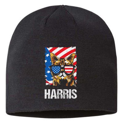 This Childless Cat Lady Is Voting Kamala Harris 2024 Sustainable Beanie