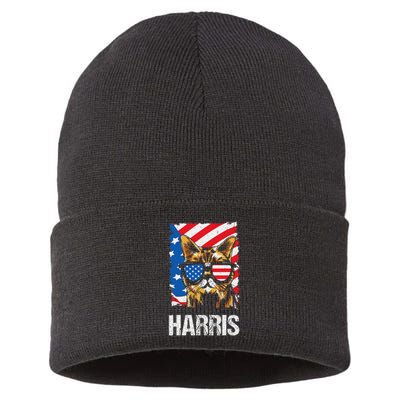 This Childless Cat Lady Is Voting Kamala Harris 2024 Sustainable Knit Beanie