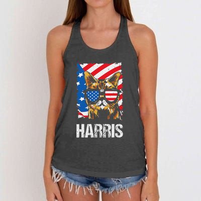 This Childless Cat Lady Is Voting Kamala Harris 2024 Women's Knotted Racerback Tank