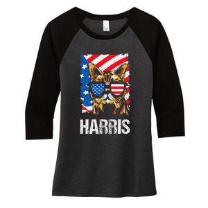 This Childless Cat Lady Is Voting Kamala Harris 2024 Women's Tri-Blend 3/4-Sleeve Raglan Shirt