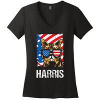 This Childless Cat Lady Is Voting Kamala Harris 2024 Women's V-Neck T-Shirt