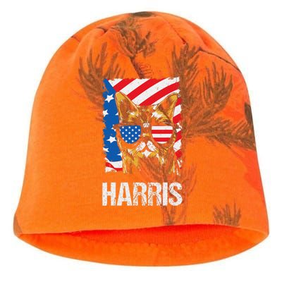 This Childless Cat Lady Is Voting Kamala Harris 2024 Kati - Camo Knit Beanie