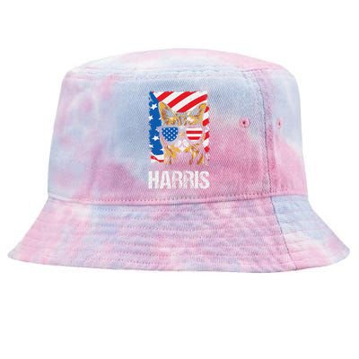 This Childless Cat Lady Is Voting Kamala Harris 2024 Tie-Dyed Bucket Hat