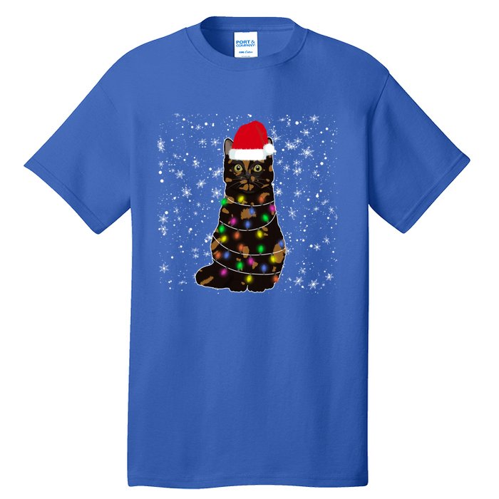 Tortie Cat Christmas Tortie Cat Xmas Party Tortoiseshell Cat Cute Gift Tall T-Shirt