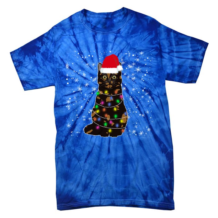 Tortie Cat Christmas Tortie Cat Xmas Party Tortoiseshell Cat Cute Gift Tie-Dye T-Shirt