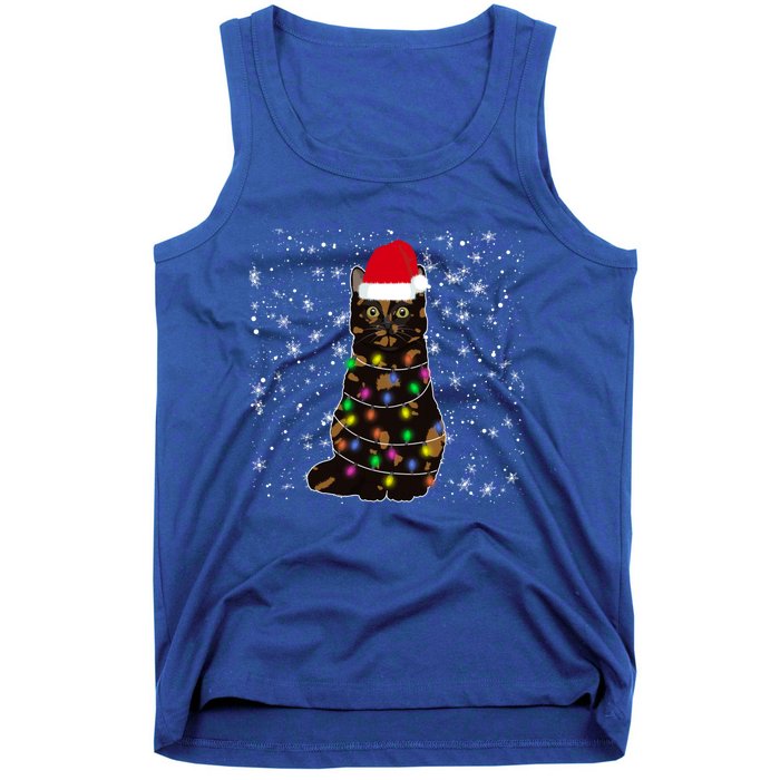 Tortie Cat Christmas Tortie Cat Xmas Party Tortoiseshell Cat Cute Gift Tank Top