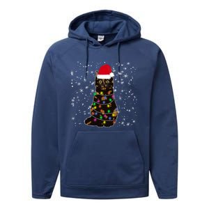 Tortie Cat Christmas Tortie Cat Xmas Party Tortoiseshell Cat Cute Gift Performance Fleece Hoodie