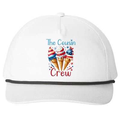 The Cousin Crew 4th Of July Us American Flag Ice Cream Gift Snapback Five-Panel Rope Hat