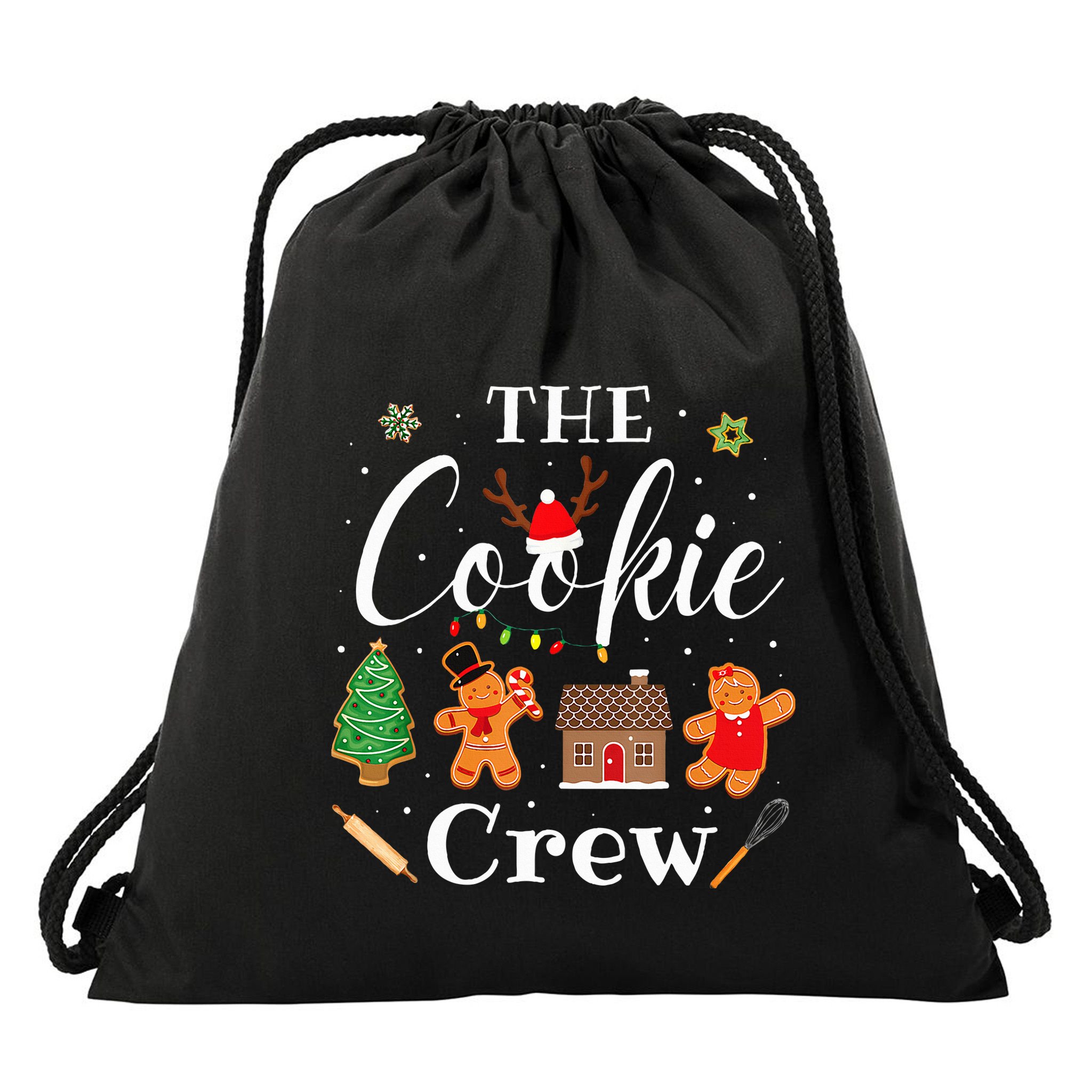 The Cookie Crew Christmas Baking Cookie Lover Drawstring Bag