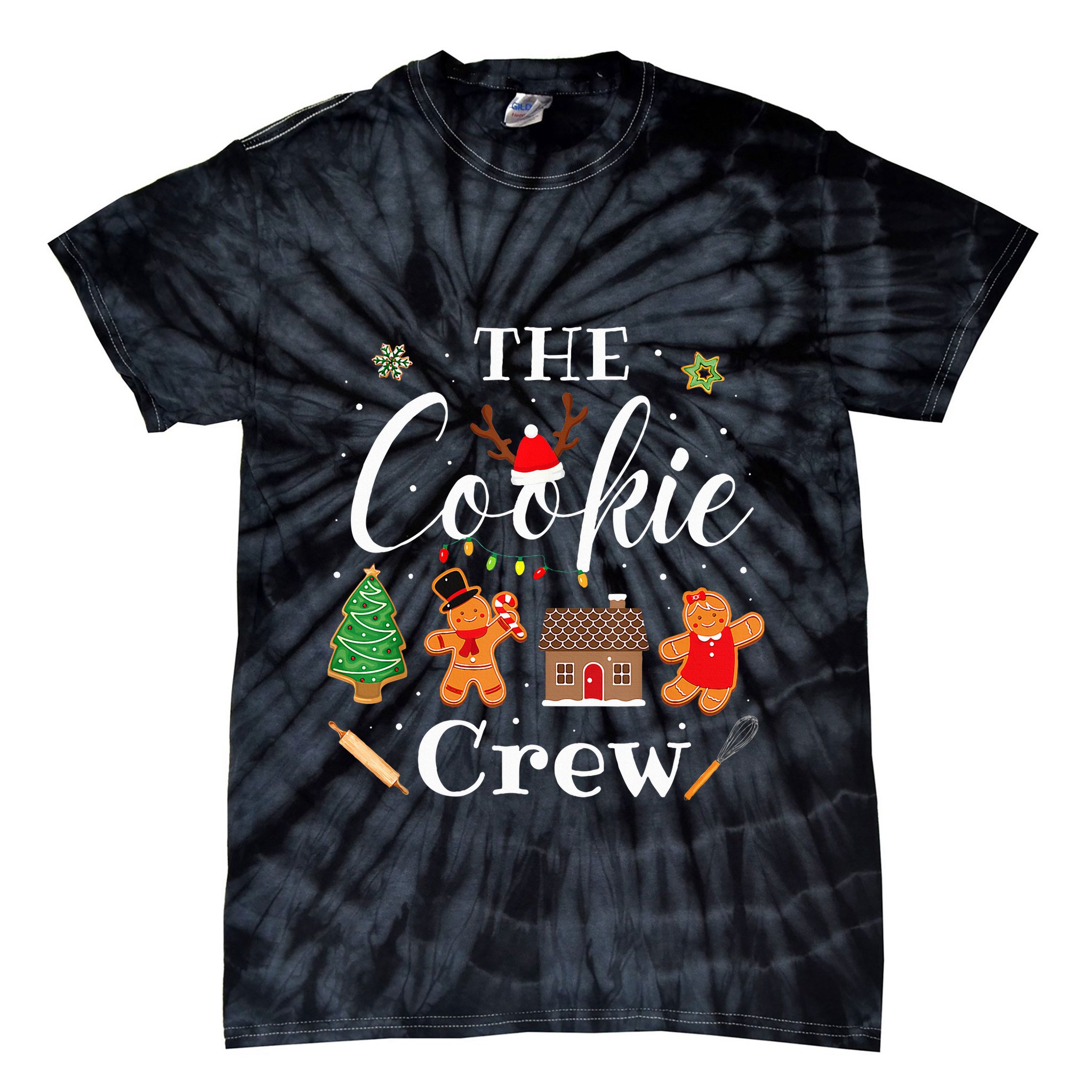 The Cookie Crew Christmas Baking Cookie Lover Tie-Dye T-Shirt