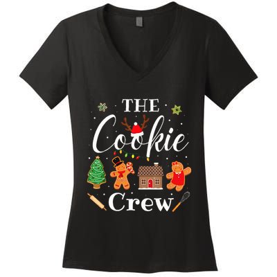 The Cookie Crew Christmas Baking Cookie Lover Women's V-Neck T-Shirt