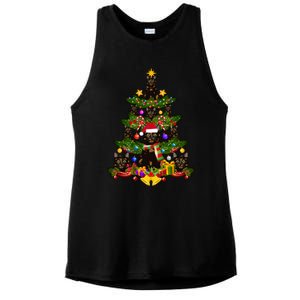 Tortie Cat Christmas Tree Tortoiseshell Cat Xmas Party Funny Gift Ladies PosiCharge Tri-Blend Wicking Tank