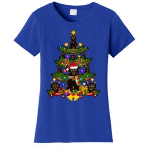 Tortie Cat Christmas Tree Tortoiseshell Cat Xmas Party Funny Gift Women's T-Shirt