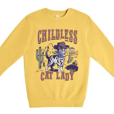 This Childless Cat Lady Ladies Is Voting For Kamala 2024 Premium Crewneck Sweatshirt