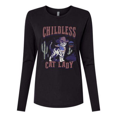 This Childless Cat Lady Ladies Is Voting For Kamala 2024 Womens Cotton Relaxed Long Sleeve T-Shirt