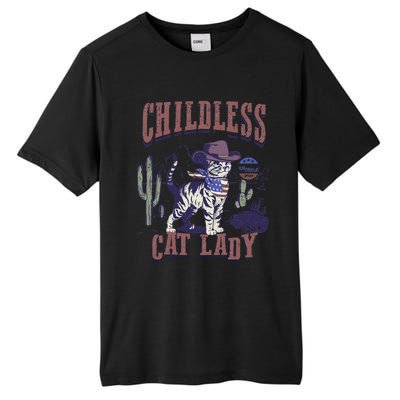 This Childless Cat Lady Ladies Is Voting For Kamala 2024 Tall Fusion ChromaSoft Performance T-Shirt