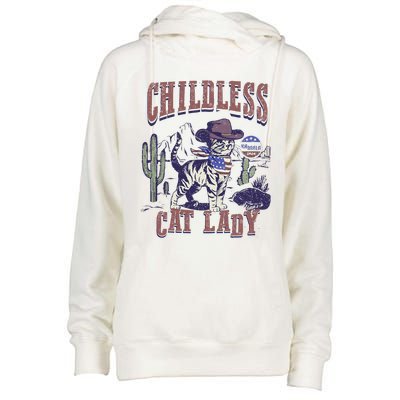 This Childless Cat Lady Ladies Is Voting For Kamala 2024 Womens Funnel Neck Pullover Hood