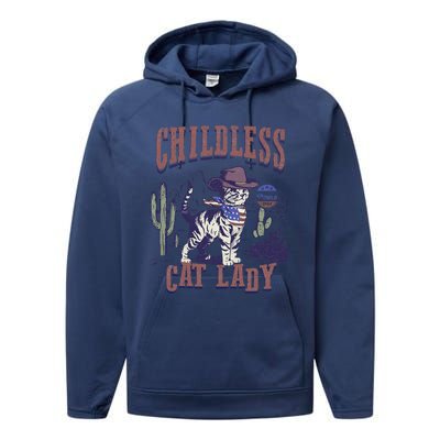 This Childless Cat Lady Ladies Is Voting For Kamala 2024 Performance Fleece Hoodie