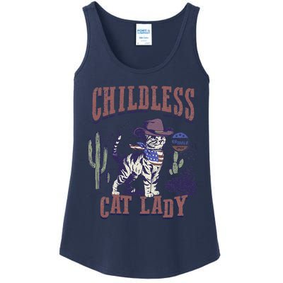 This Childless Cat Lady Ladies Is Voting For Kamala 2024 Ladies Essential Tank